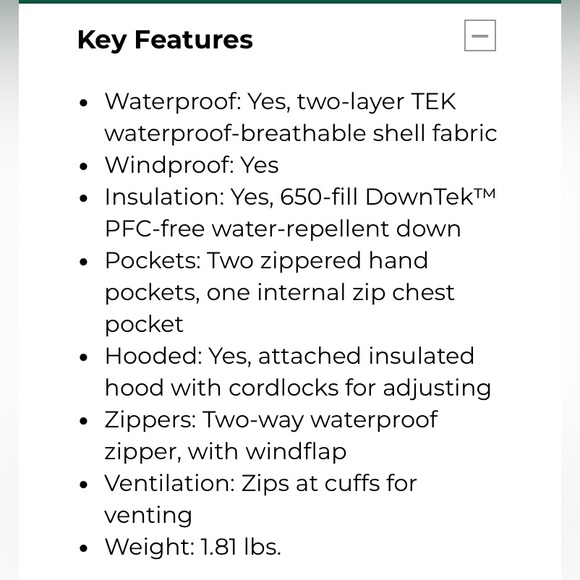 LL Bean Waterproof Ultralight Down Coat Jacket black plus size 1X new with tags - Picture 4 of 6